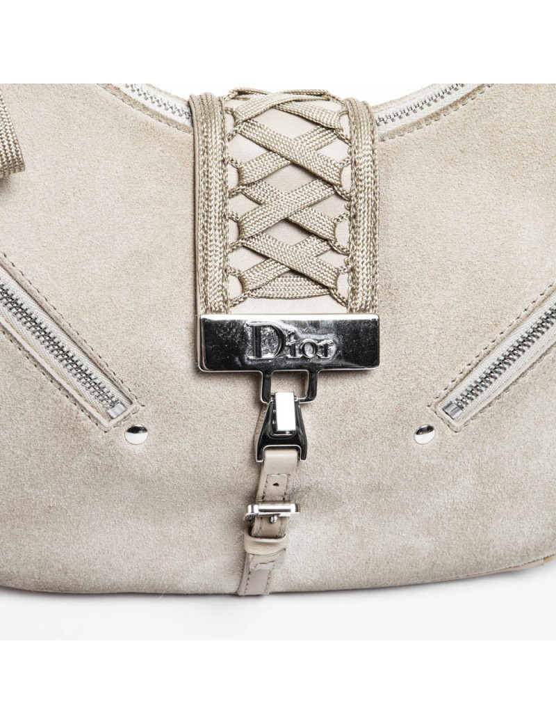 Sac CHRISTIAN DIOR suède beige