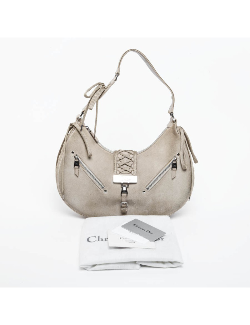 Sac CHRISTIAN DIOR suède beige