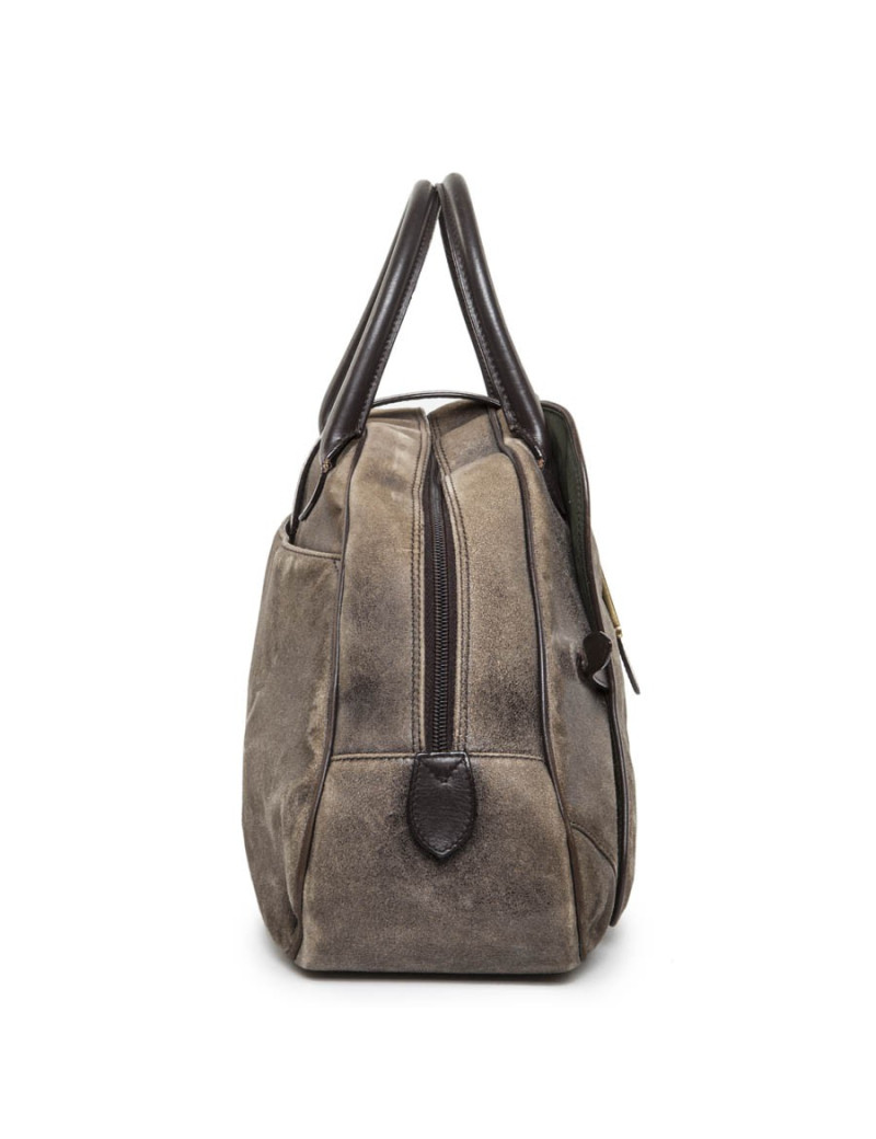 Sac selle bowling Christian Dior cuir vieilli marron