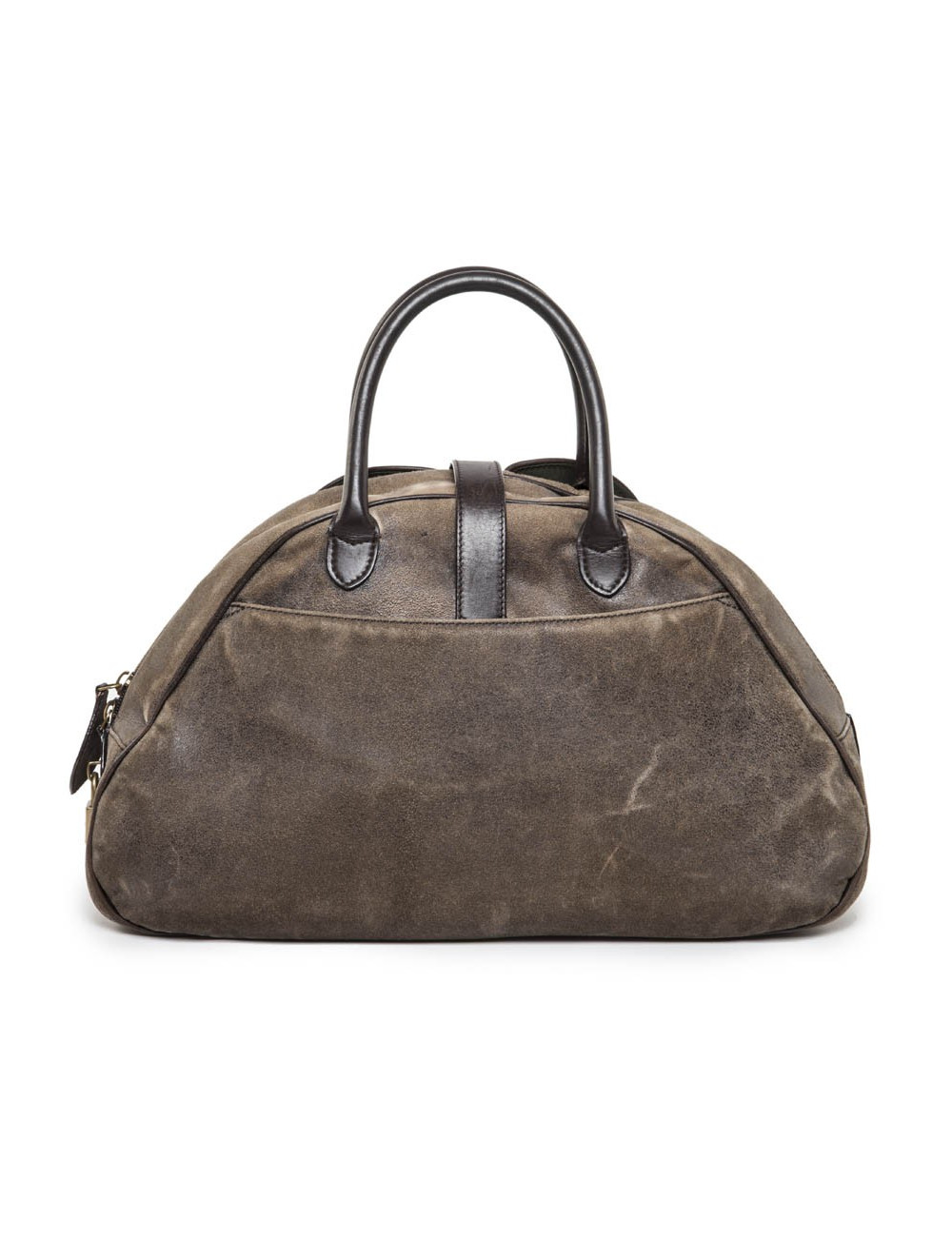 Sac selle bowling Christian Dior cuir vieilli marron