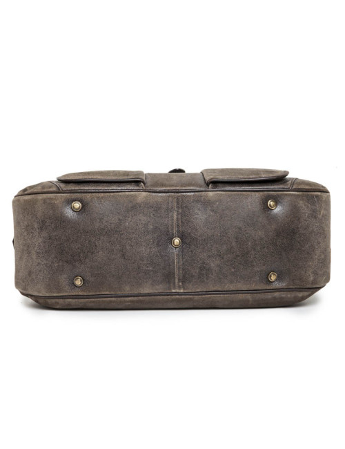  Christian Dior saddle bowling bag in aged patinated beige and brown leather