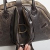  Christian Dior saddle bowling bag in aged patinated beige and brown leather