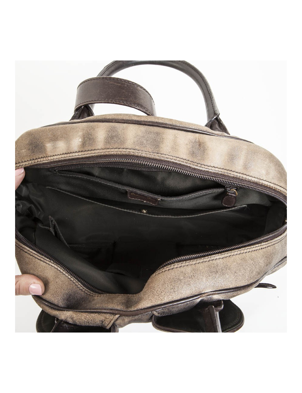 Sac selle bowling Christian Dior cuir vieilli marron