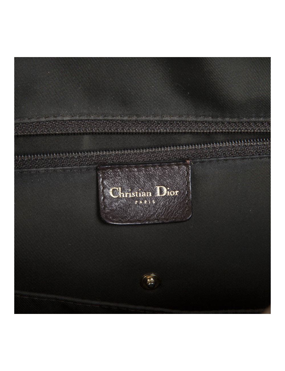 Sac selle bowling Christian Dior cuir vieilli marron