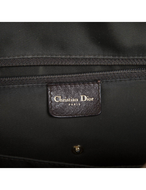  Christian Dior saddle bowling bag in aged patinated beige and brown leather