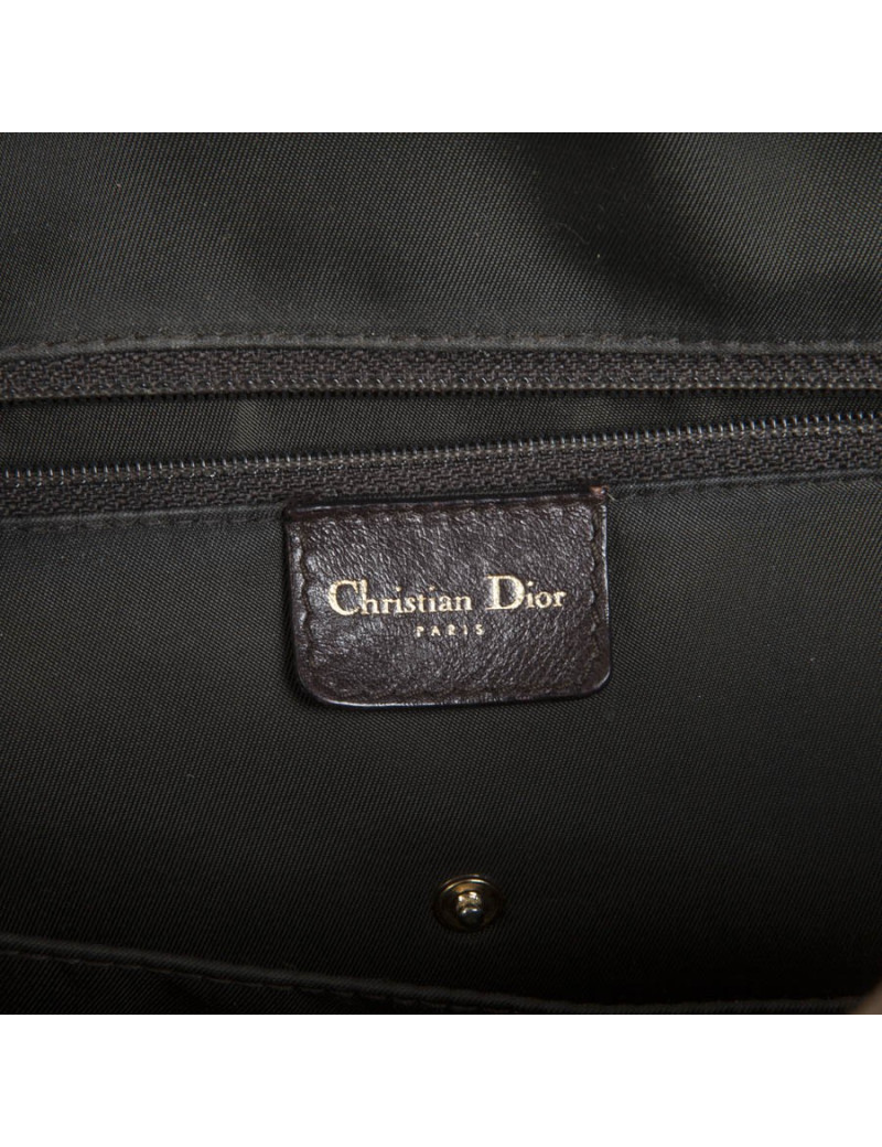 Sac selle bowling Christian Dior cuir vieilli marron