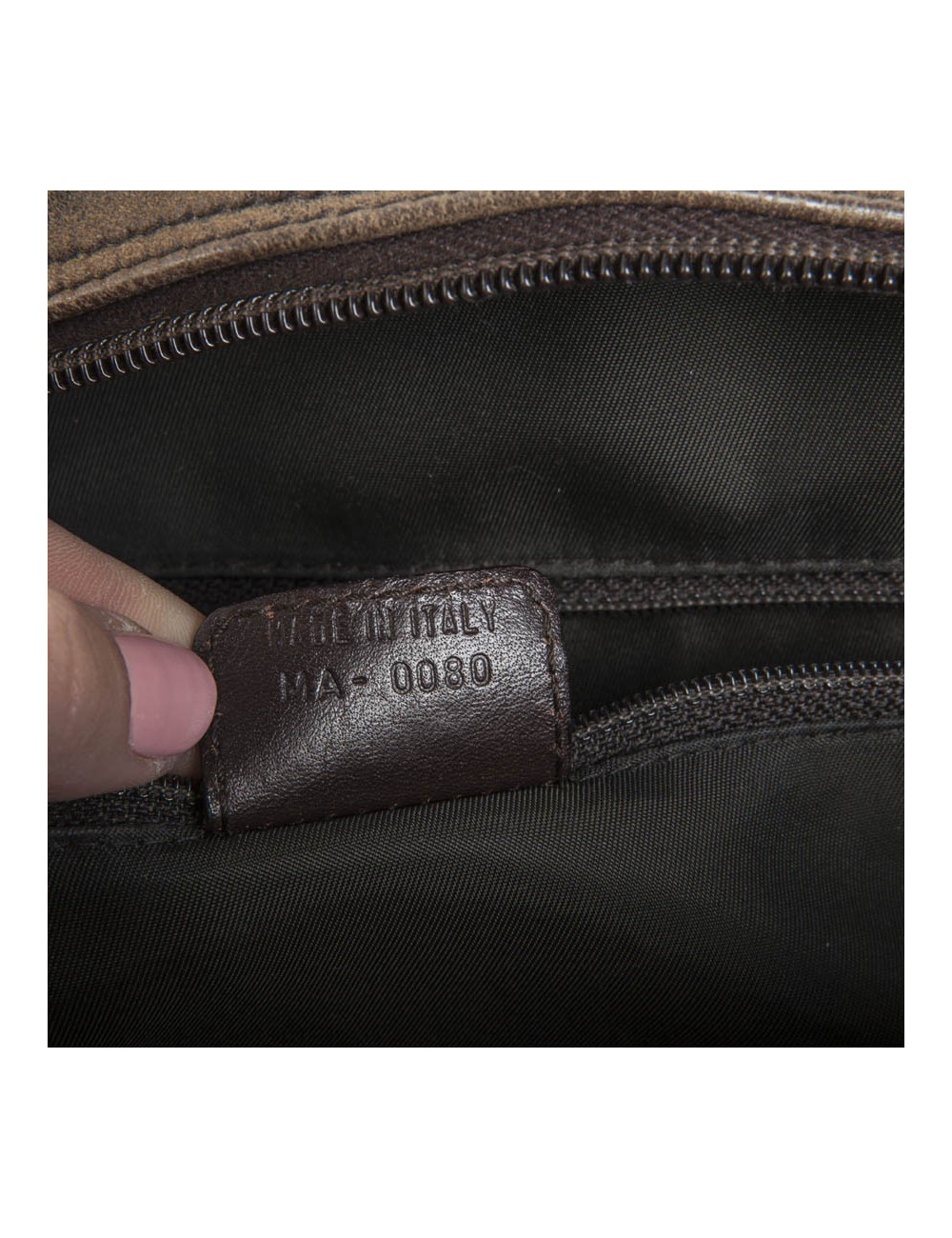 Sac selle bowling Christian Dior cuir vieilli marron