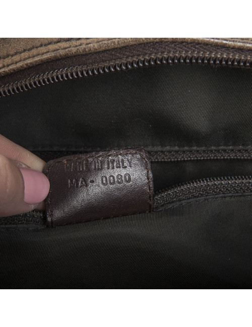  Christian Dior saddle bowling bag in aged patinated beige and brown leather