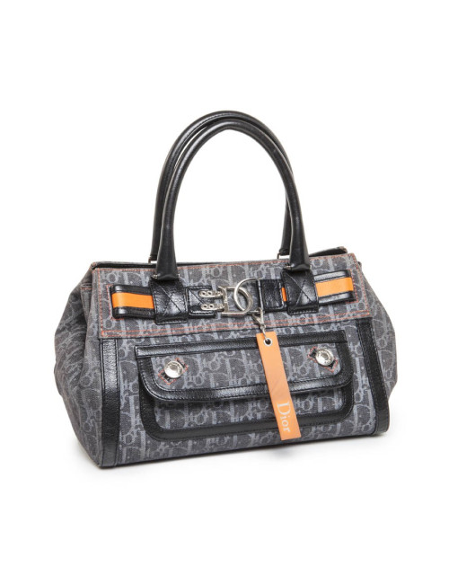 Sac CHRISTIAN DIOR toile monogram grise