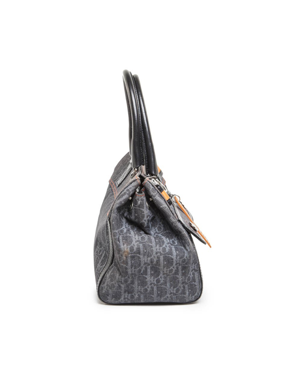 CHRISTIAN DIOR monogram canvas bag grey
