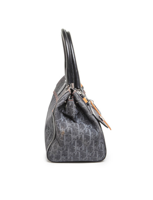 CHRISTIAN DIOR monogram canvas bag grey