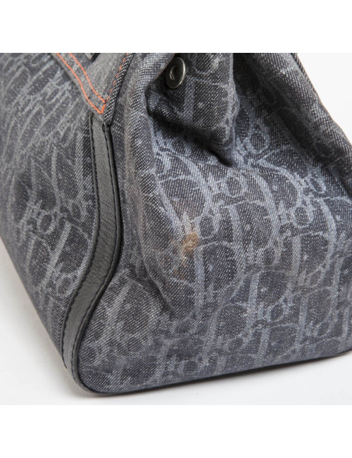 CHRISTIAN DIOR monogram canvas bag grey
