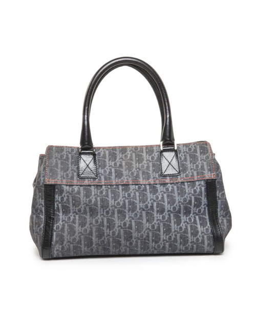 CHRISTIAN DIOR monogram canvas bag grey