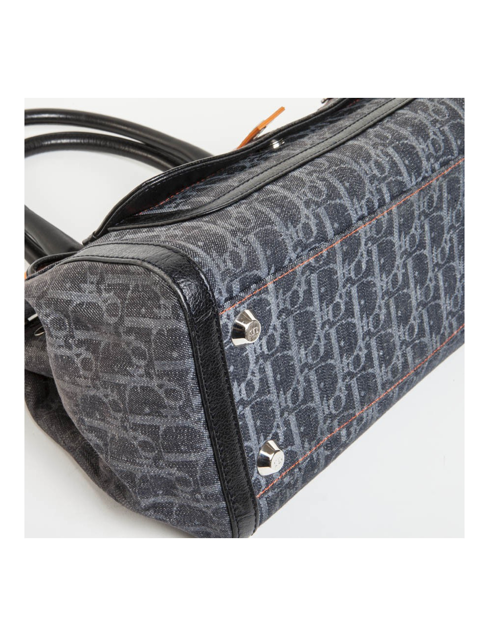 CHRISTIAN DIOR monogram canvas bag grey