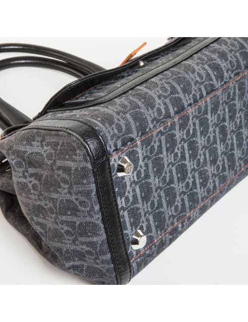 CHRISTIAN DIOR monogram canvas bag grey