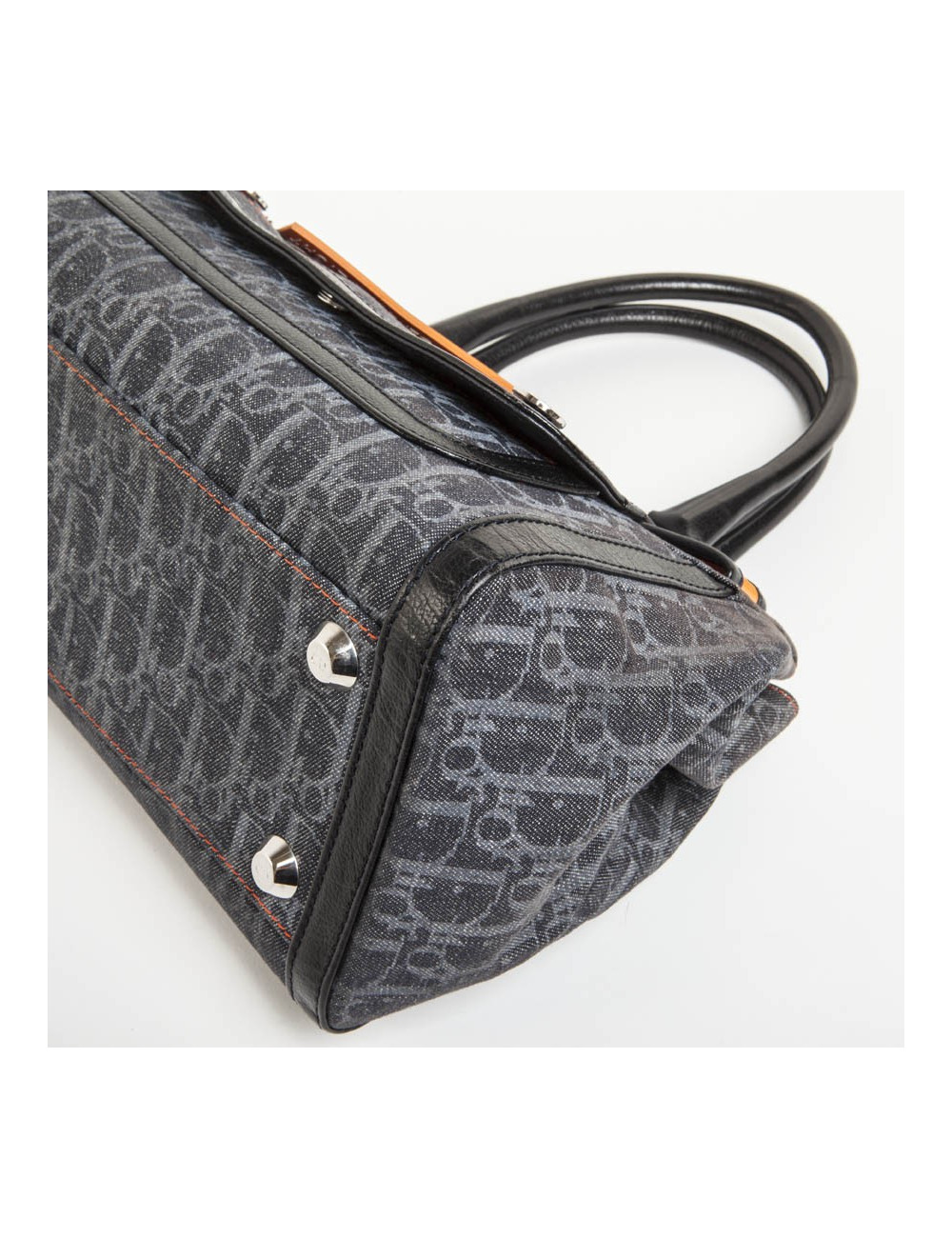 CHRISTIAN DIOR monogram canvas bag grey