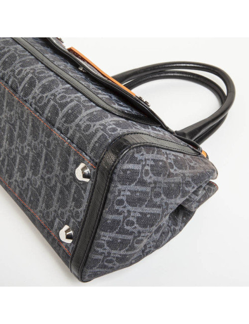CHRISTIAN DIOR monogram canvas bag grey