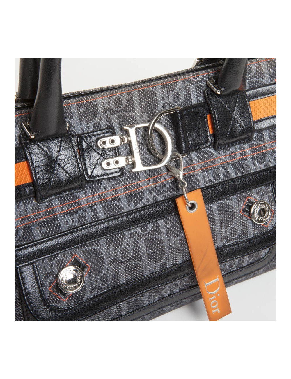CHRISTIAN DIOR monogram canvas bag grey