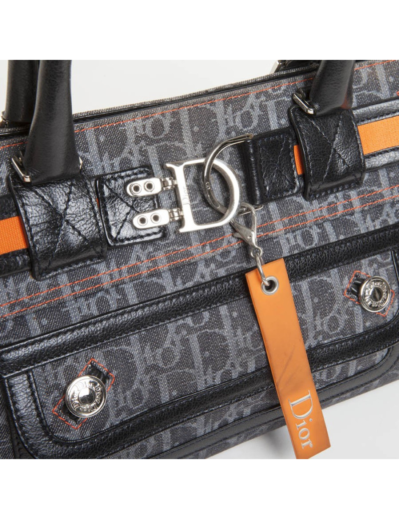 Sac CHRISTIAN DIOR toile monogram grise