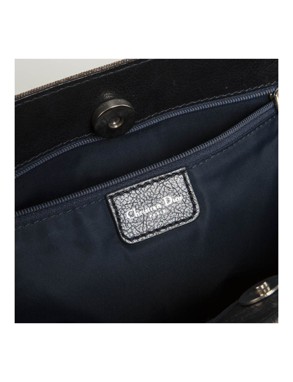 CHRISTIAN DIOR monogram canvas bag grey