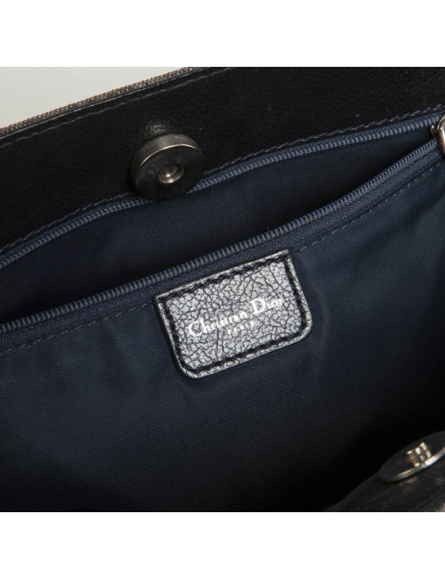 CHRISTIAN DIOR monogram canvas bag grey