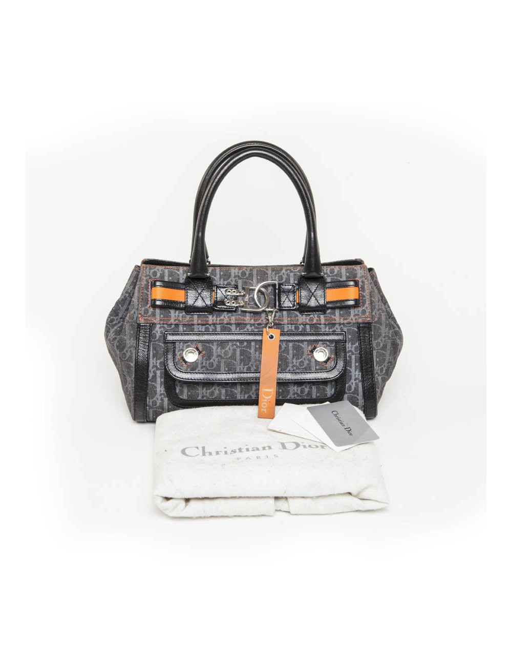 Sac CHRISTIAN DIOR toile monogram grise