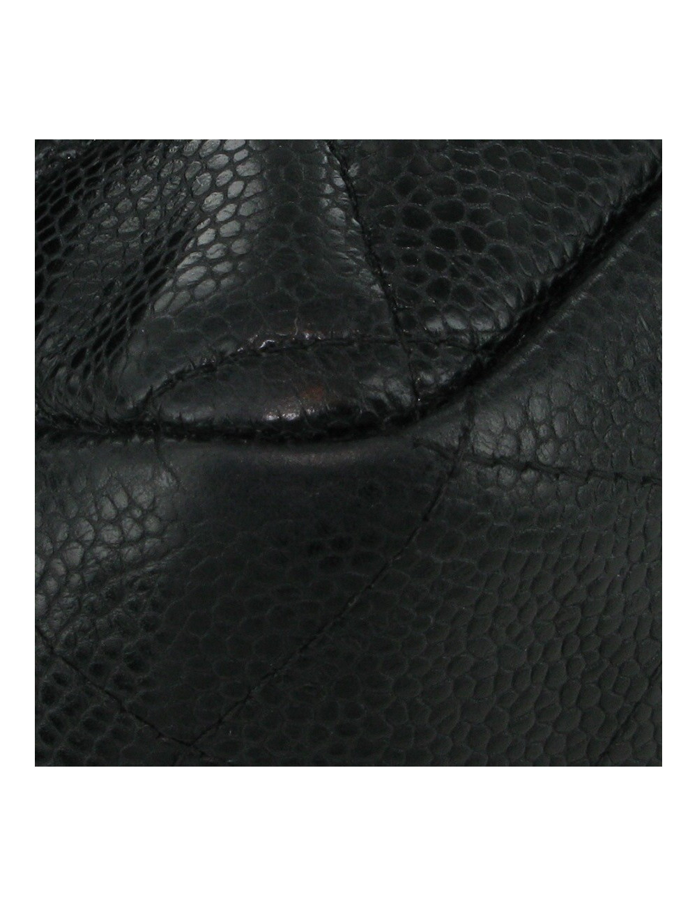 Jumbo cuir grainé noir CHANEL