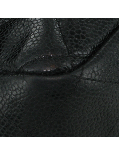 Jumbo cuir grainé noir CHANEL