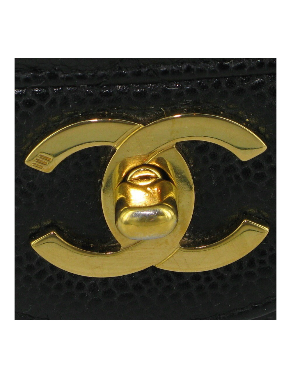 Jumbo cuir grainé noir CHANEL