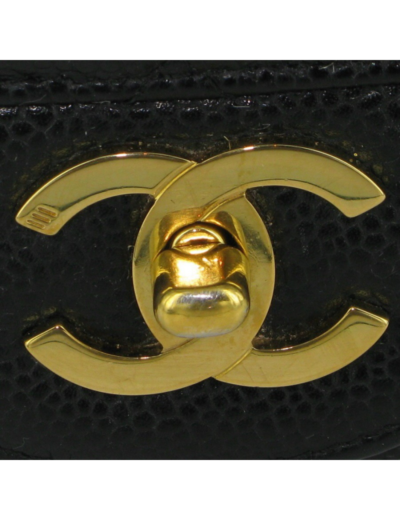 Jumbo cuir grainé noir CHANEL