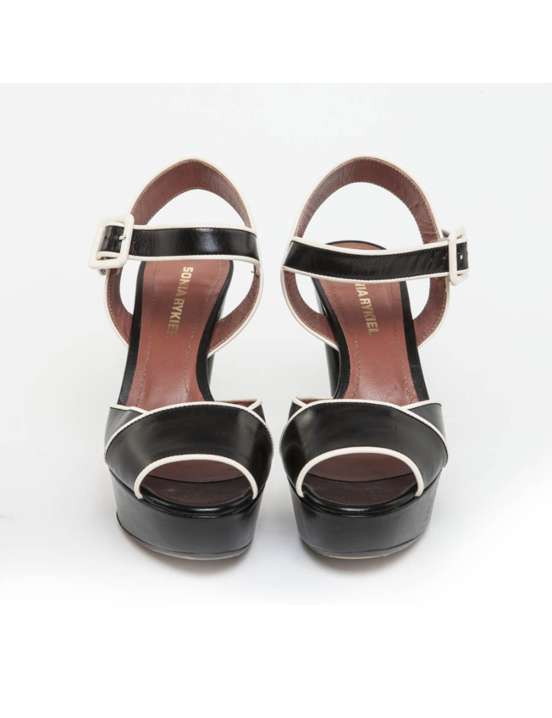 Sandales hautes SONIA RYKIEL T 37 cuir bicolore