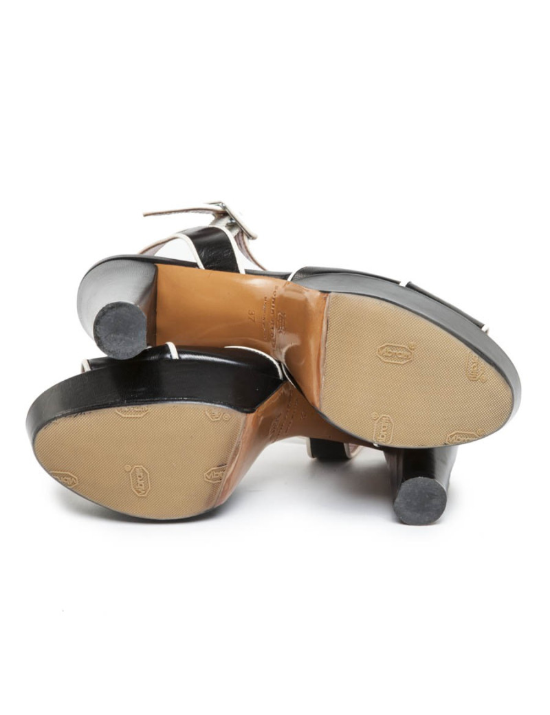 SONIA RYKIEL T 37 en two-tone leather high sandals