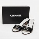 High mules CHANEL 39.5 C Black patent leather