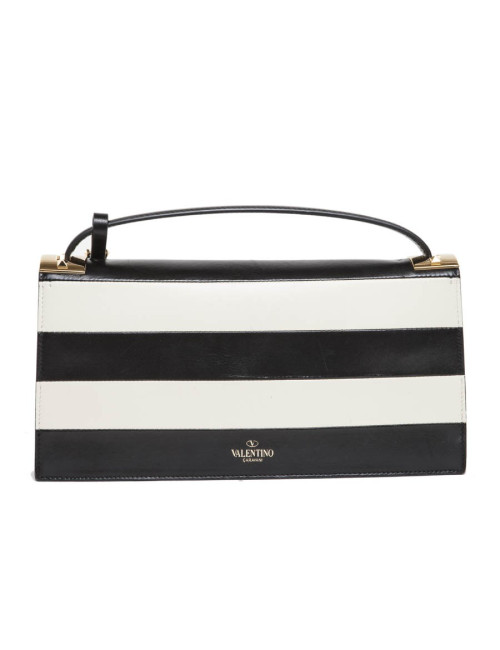 VALENTINO leather two-tone black and beige bag