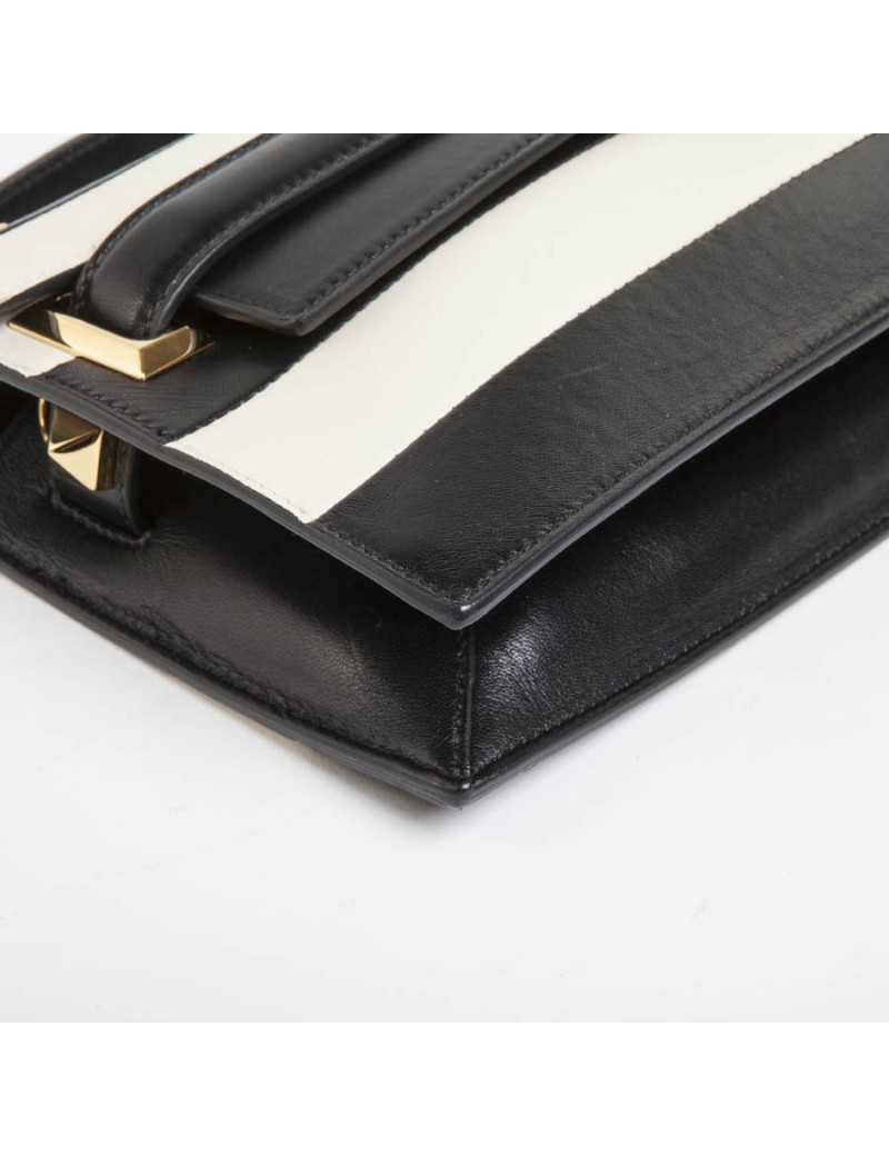 VALENTINO leather two-tone black and beige bag