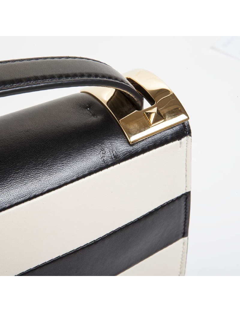 VALENTINO leather two-tone black and beige bag