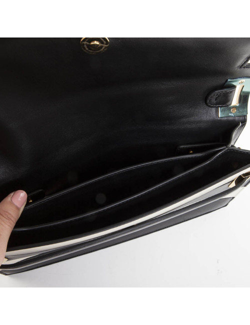 VALENTINO leather two-tone black and beige bag