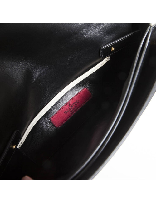 VALENTINO leather two-tone black and beige bag