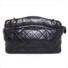 CHANEL vintage quilted black leather tote bag
