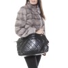 CHANEL vintage quilted black leather tote bag