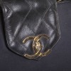 Vintage canvas and black leather CHANEL bag