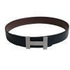 Belt: HERMES reversible black and brown leather T72