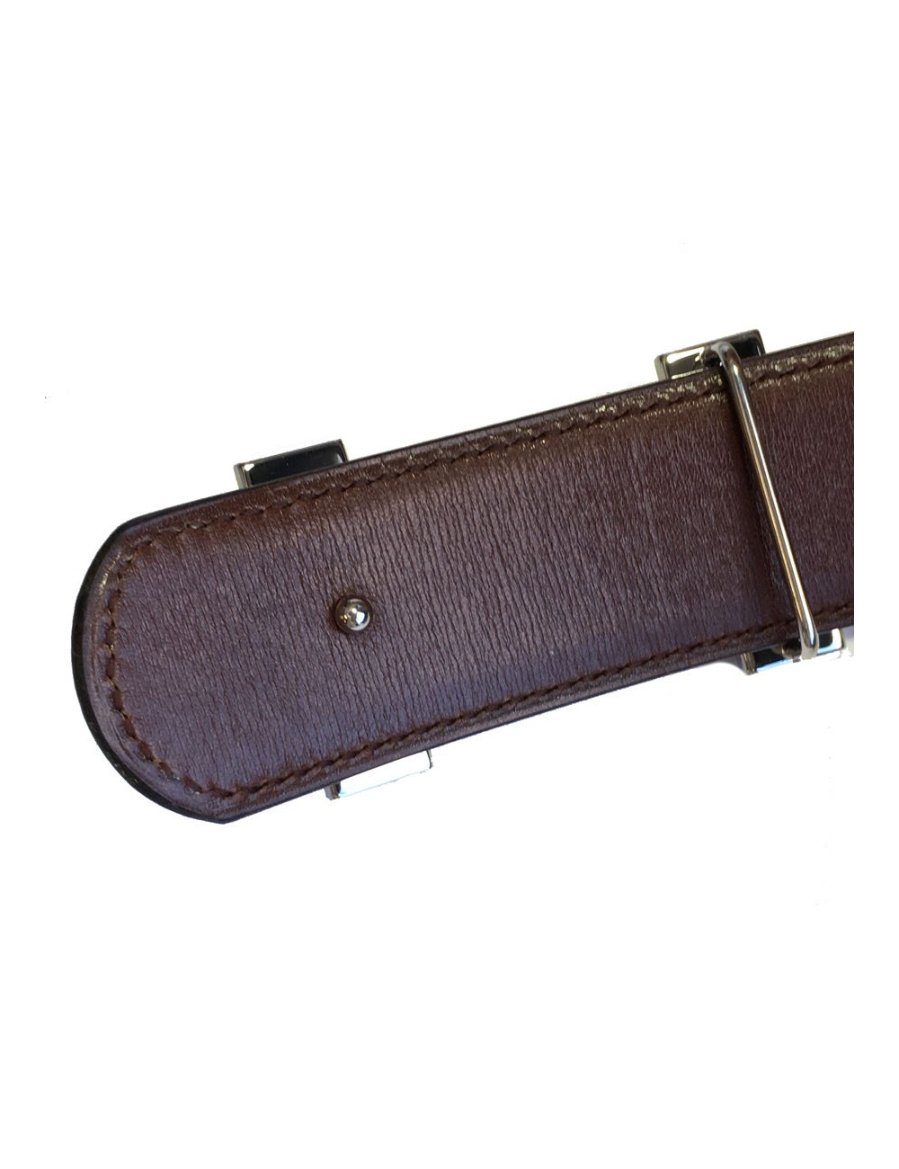 xxx Ceinture H HERMES réversible en cuir noir et marron
