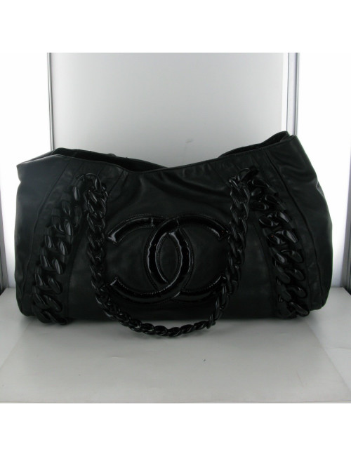 Sac cabas cuir noir CHANEL
