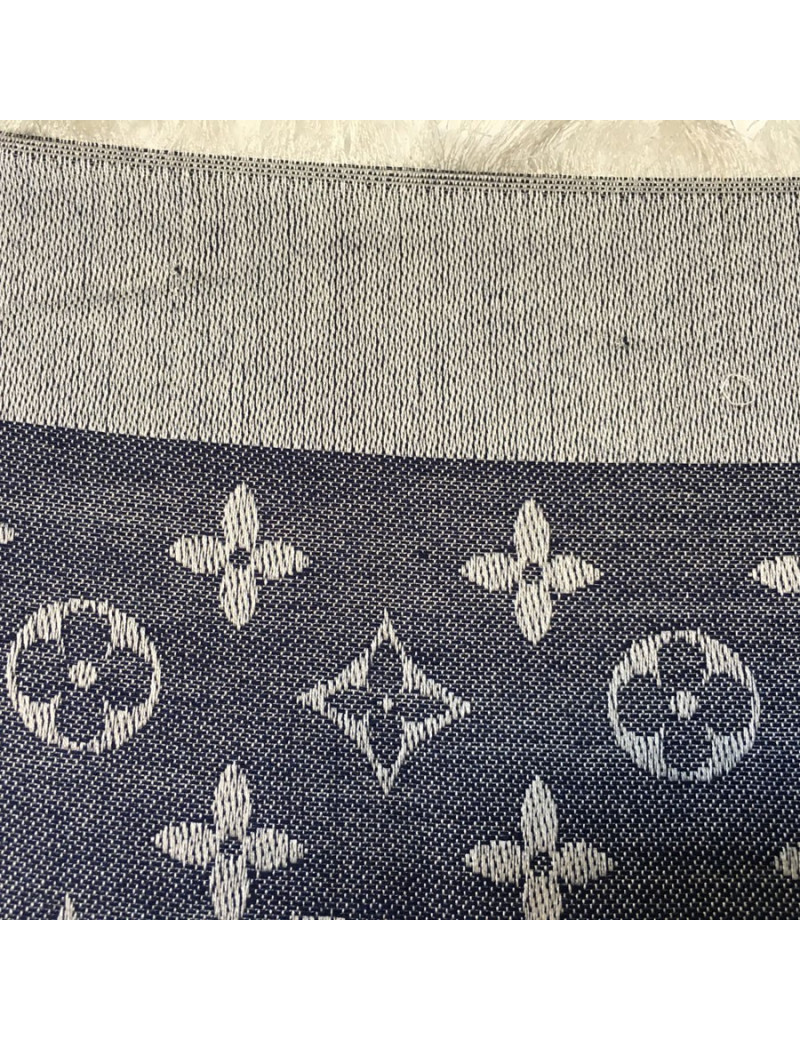 Châle LOUIS VUITTON en soie et laine bleu