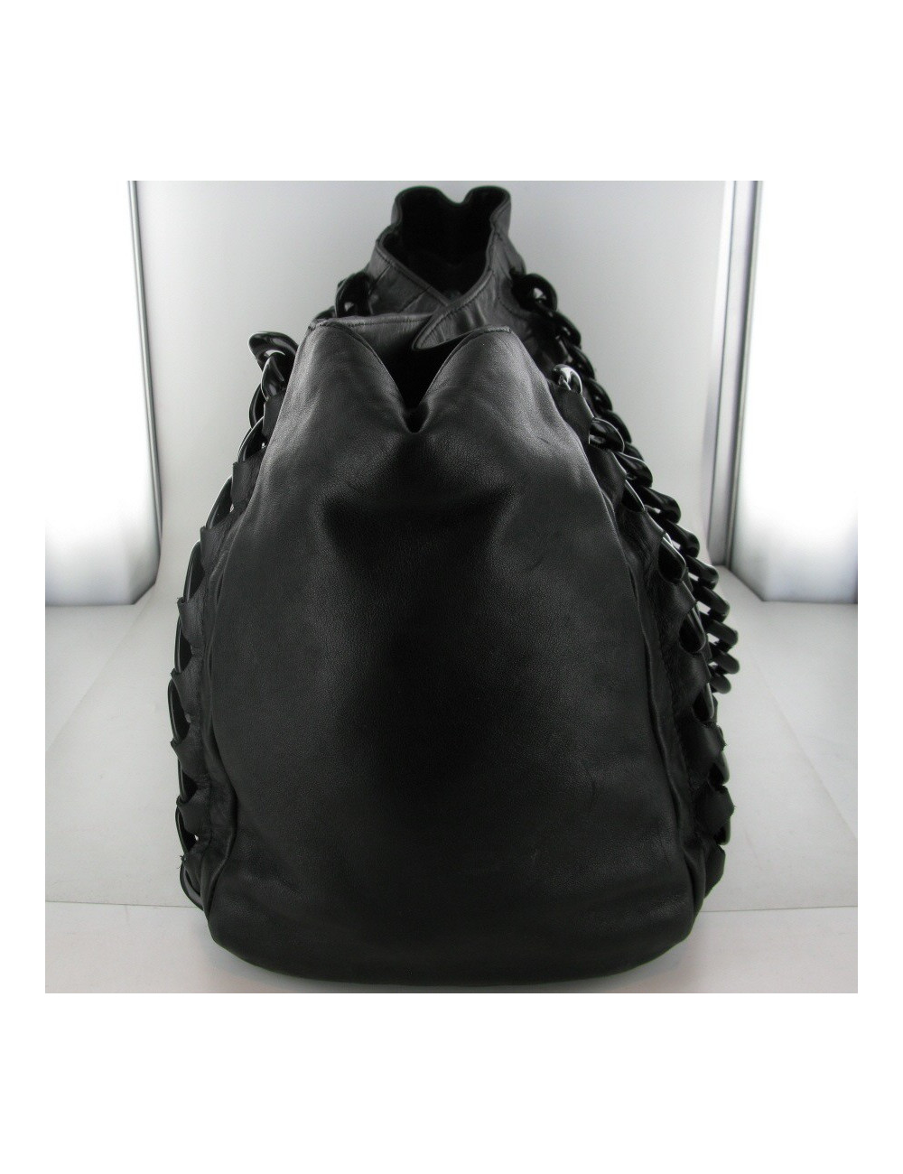 Sac cabas cuir noir CHANEL