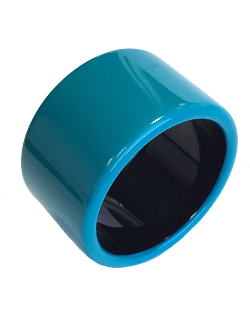 HERMES bracelet lacquered wooden peacock blue