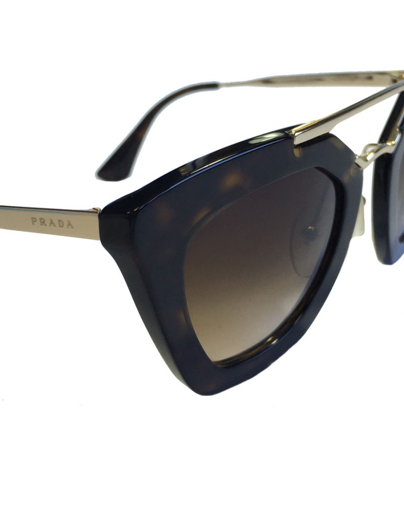 PRADA sunglasses metal gold and plastic way tortoiseshell