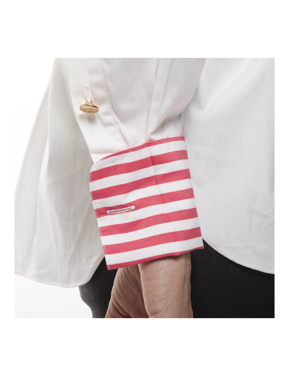 Shirt White CHANEL and double CC rose