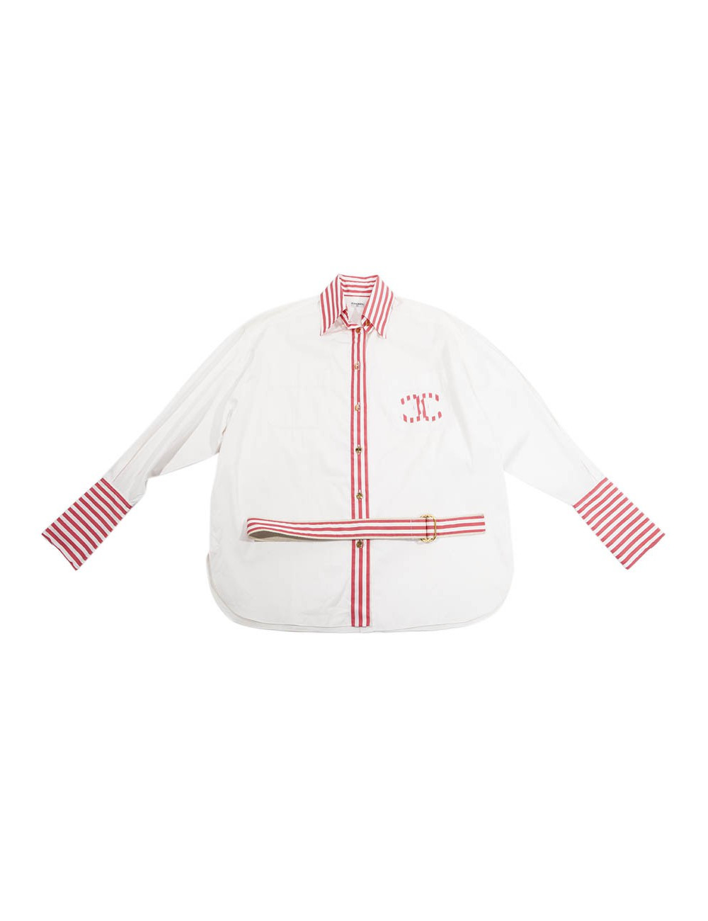 Shirt White CHANEL and double CC rose